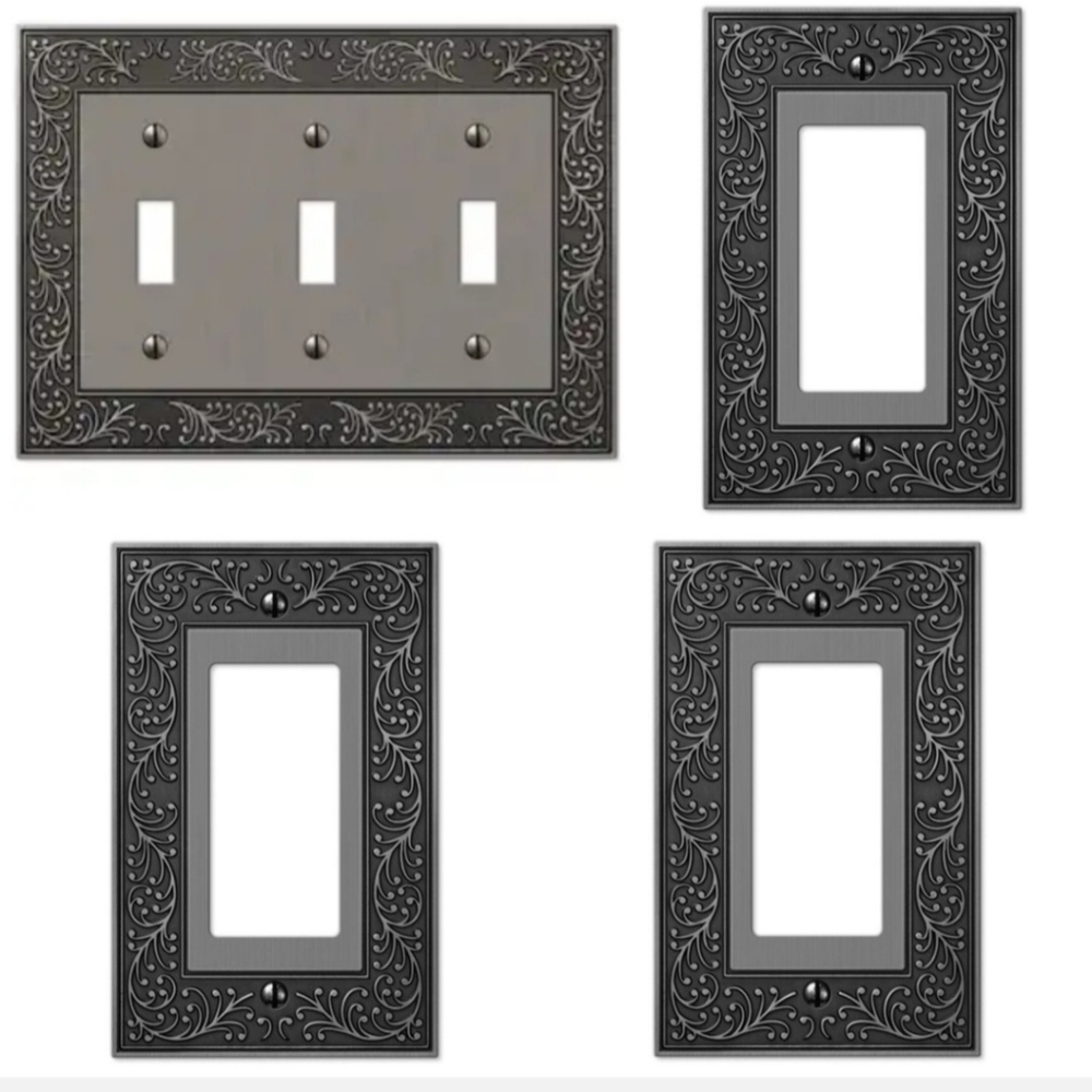 4 Pk Amerelle English Gardner Antique Nickle Wallplates